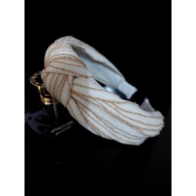 Radi handmade Диадема с възел с бежави ивици (807)