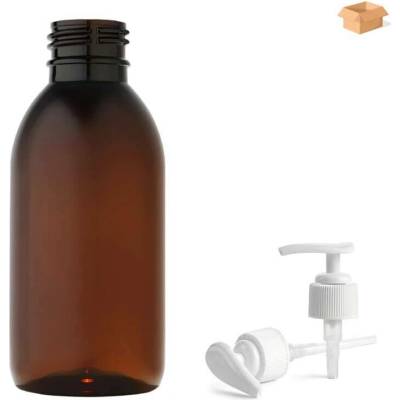 Tera plastová lahvička hnědás bílou pumpičkou 150 ml 260 ks