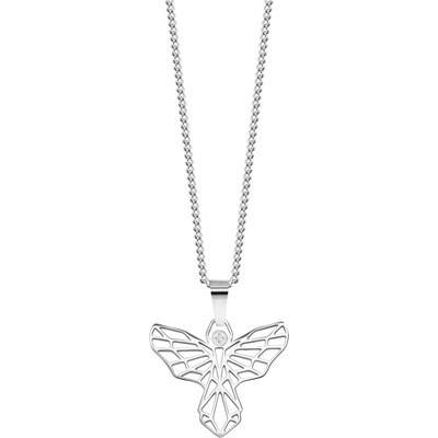 Preciosa Štýlový oceľový náhrdelník origami angel s kubickou zirkóniou 7440 00
