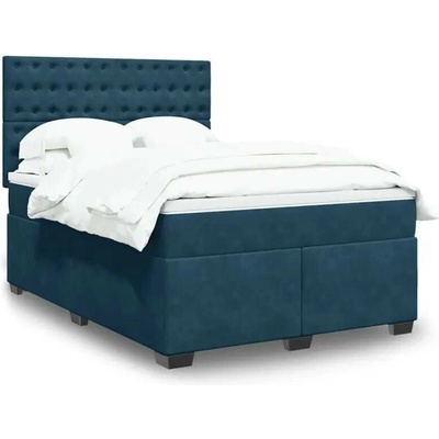 vidaXL 11461.3293222 Boxspring postel s matrací modrá samet