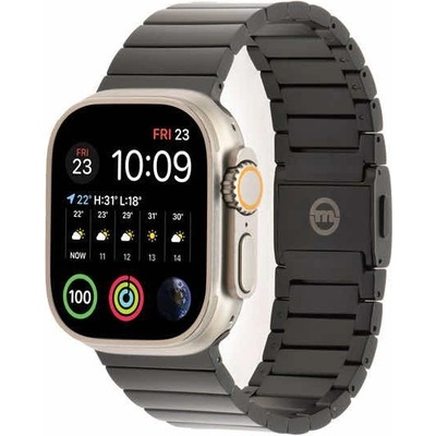 Mobile Origin Титаниева каишка за Apple Watch 42мм, 44мм, 45мм, 46мм, Ultra, Ultra 2 49мм - Mobile Origin Watch Titanium Band (черен) (AWTB-TITAN-BLK)