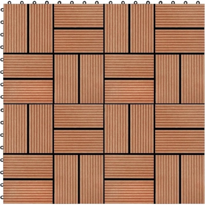 Greatstore terasové dlaždice 30 x 30 cm 2 m² WPC teak 22 ks