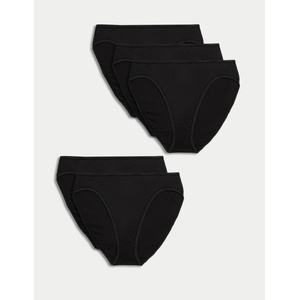 Marks & Spencer Високорязани бикини от чист памук, 5 бр. в опаковка Marks & Spencer черна Marks & Spencer | Cheren | ЖЕНИ | 8
