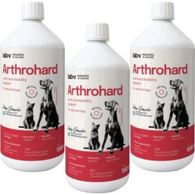 LAB-V Arthrohard prípravok na podporu kĺbov pre psov a mačky 3 x 1000 ml