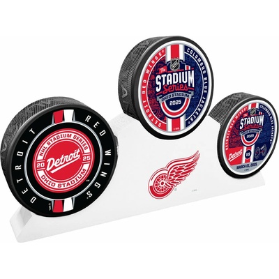 Mustang Puk Detroit Red Wings NHL Detroit Red Wings NHL 3 Puck Wooden Podium