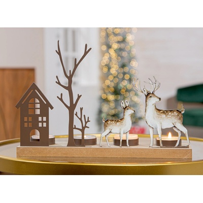 VK Svícen na čajové svíčky Hardy s motivem jelenů, 19 cm