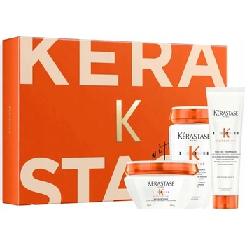 Kérastase Nutritive Vánoční Sada Šampon Bain Satin 250 ml + péče 250 ml + termoochranná péče 150 ml