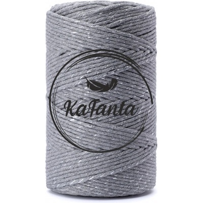 Macrame příze KaFanta PREMIUM 3mm/100m - grey silver