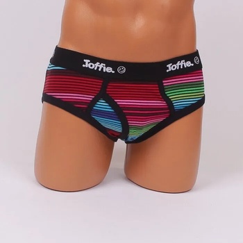 Image 1 of Памучен слип с многоцветно райе и черни кантове