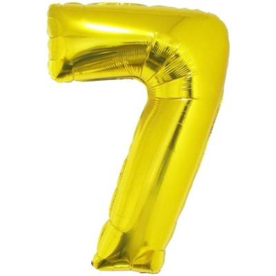 Foliový balónek číslo 7 zlatý 100 cm