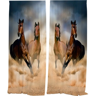 IMPAR Závěsy Koně (Rozměr : 140x250, Materiál: Interlock)