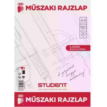 ICO Student: блок за скици и рисуване - А4, 20 листа (7510042003)