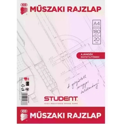 ICO Student: блок за скици и рисуване - А4, 20 листа (7510042003)