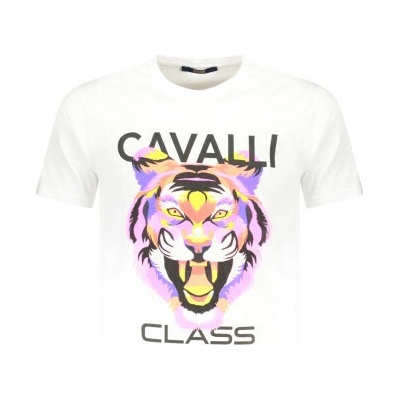 Cavalli Class Pánské tričko s krátkým rukávem bílé