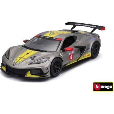 Bburago Racing 2020 Chevrolet Corvette C8R 4 Yellow 1:24