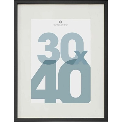 Černý skleněný fotorámeček 30x40 Manu Atmosphera na zavěšení moderní