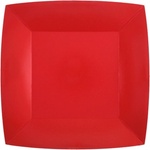 Santex Квадратни хартиени чинии, едноцветни, 18x18 см ЦВЯТ: Червен