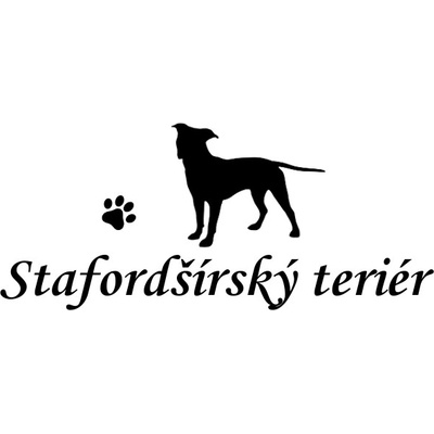 Nažehlovací nápis Stafordšírský teriér Vzor: 1, Potisk: tmavě šedá, Motiv: srdce