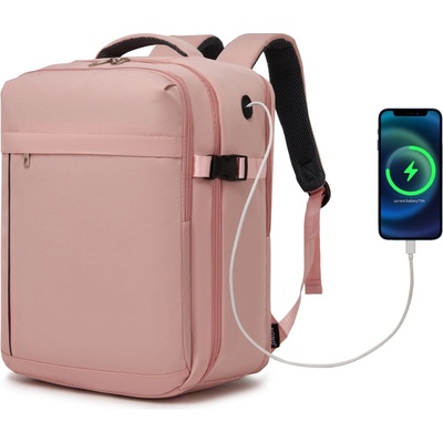 Kono 2524 ruksak do lietadla s USB ružová 24 l