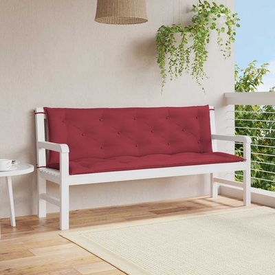 vidaXL Възглавница за пейка виненочервена 150x(50+50)x7 см оксфорд (315025)