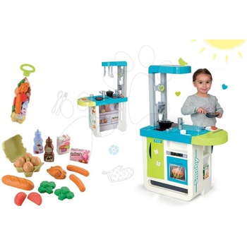 Smoby 310900-5 set tyrkysovo-zelená kuchynka Cherry Kitchen so zvukmi a Écoiffier potraviny Bubble Cook