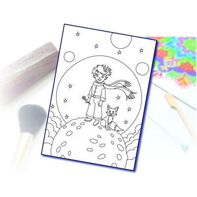 Radost v písku Šablona na pískování Malý Princ na Planetě A4 210 × 297 mm – Zboží Mobilmania
