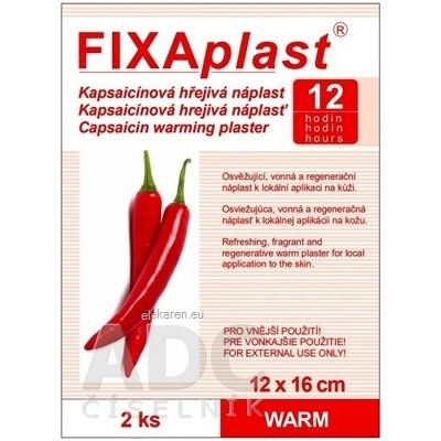 ALFA VITA, s.r.o. FIXAplast Kapsaicínová hrejivá náplasť WARM 2 ks