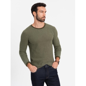 Ombre Clothing Мъжки трикотажен пуловер RELAXED FIT с десен зелен Ombre Clothing Ombre Clothing | Zelen | МЪЖЕ | S