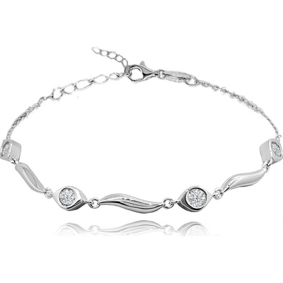 Minet elegantní stříbrný s bílými zirkony JMAS0137SB20