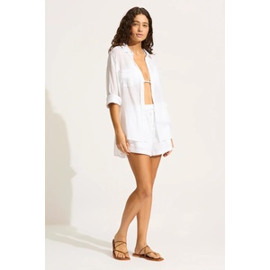 Seafolly къс панталон дамски от памук Crinkle Short (55429.SH)