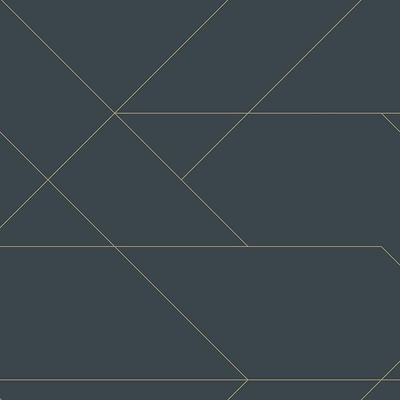 estahome 139213 Tmavo modrá vliesová tapeta so zlatými líniami Art Deco rozmery 0,53 x 10,05 m