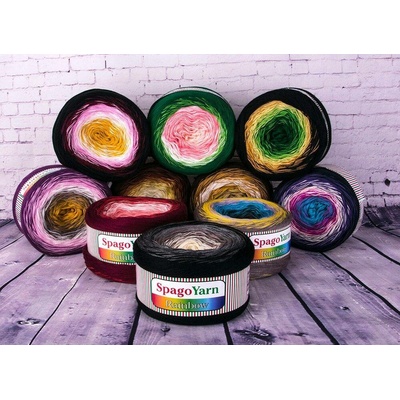 Příze Rainbow Spago 250 g - 05 fialová-krémová-žlutá