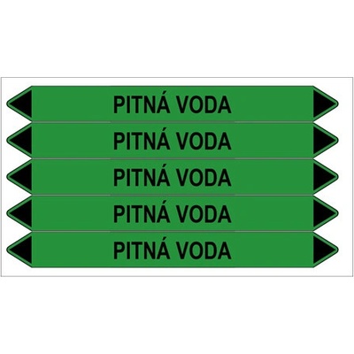 Značení potrubí, pitná voda,5 ks, 150 × 12 mm PZ 009302