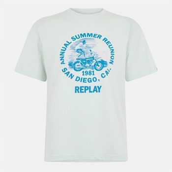 Replay Тениска Replay Men's Moto Tricks T-Shirt - Mint