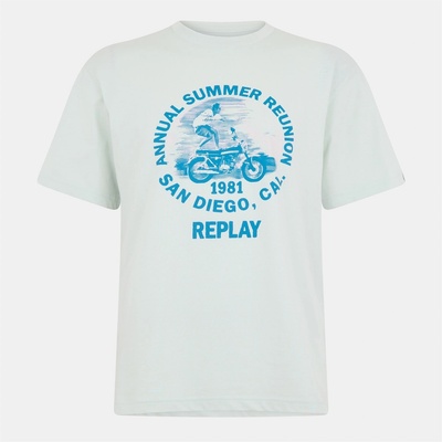 Replay Тениска Replay Men's Moto Tricks T-Shirt - Mint