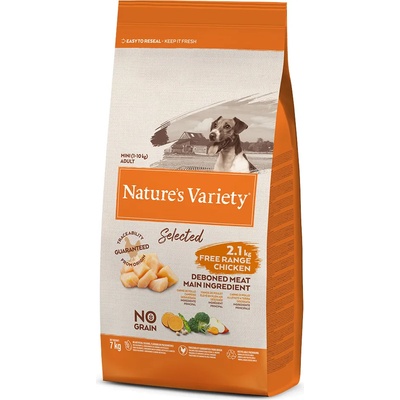Nature's Variety 2x7кг Adult Selected Mini Nature's Variety, суха храна за кучета - с месо от свободноотглеждани пиле