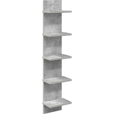 vidaXL Стенен рафт Бетонно сиво 22 x 15 x 100 см Инженерна дървесина (8012426)