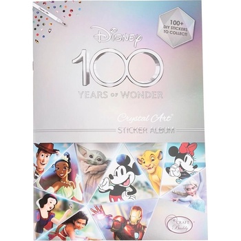 Craft Buddy Комплект за диамантена бродерия, Craft Buddy, Колекционерски албум Дисни 100 г. - стартов пакет със стикери