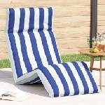 vidaXL Сгъваем шезлонг, синьо и бяло, 175x54x8, 5 см, оксфордски плат (4019761)