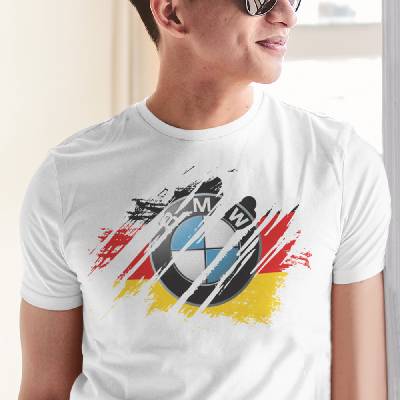 Tričko s potlačou BMW biela