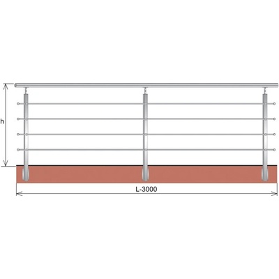 UMAKOV Zábradlie BR AISI304, 40x40x2/4xd12/H900/L3000mm AJP/ZBR90-3000