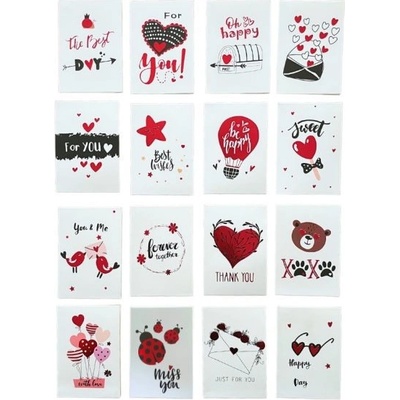 Visačky na dárky 128ks Hearts Metal, mix