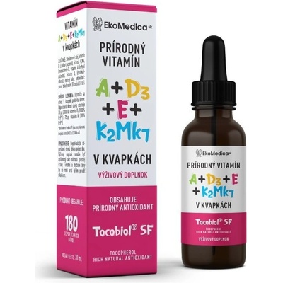 EkoMedica Vitamíny A + D3 + E + K2Mk7 v kvapkách 30 ml