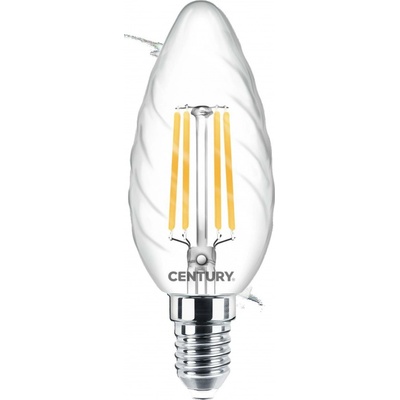 Century LED FILAMENT CANDLE kroucená ČIRÁ 6W E14 2700K 360d