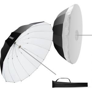 NEEWER 165cm Parabolic Reflector Umbrella Studio Umbrella Photography, umbrella with white interior, soft lighting with diffuser cover, bag, quick foldable for camera video, NS3U - 10103472 (10103472)