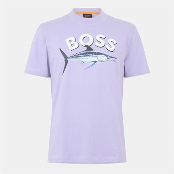 Boss Тениска Boss Men's BOSSfish Cotton Short Sleeve Graphic T-Shirt - Open Purple