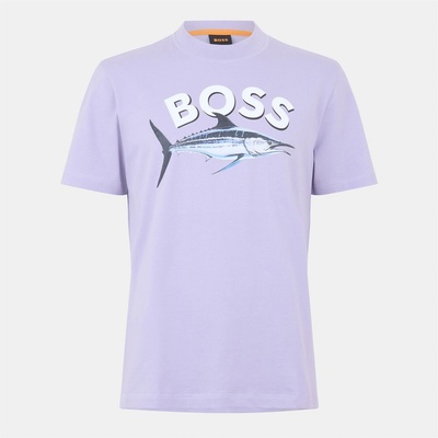 Boss Тениска Boss Men's BOSSfish Cotton Short Sleeve Graphic T-Shirt - Open Purple