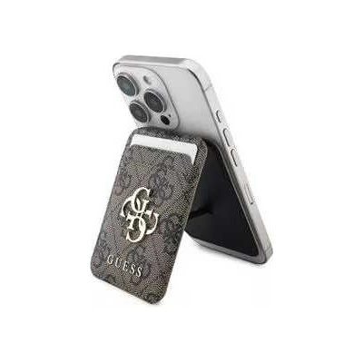 Guess 4G Metal Logo MagSafe Cardslot Peněženka se Stojanem Brown