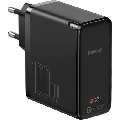 Baseus GaN 2 Fast Charger 1C 100W (TZCCGAN-L01) - захранване за ел. мрежа за лаптопи, смартфони и таблети с USB-C изход и технология за бързо зареждане и USB-C кабел (че