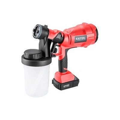 EXTOL PREMIUM Striekacia AKU pištoľ na striekanie farieb, Share20V, 1x 2Ah Li-ion, 2,4A nabíjačka, 700ml/min 8891862